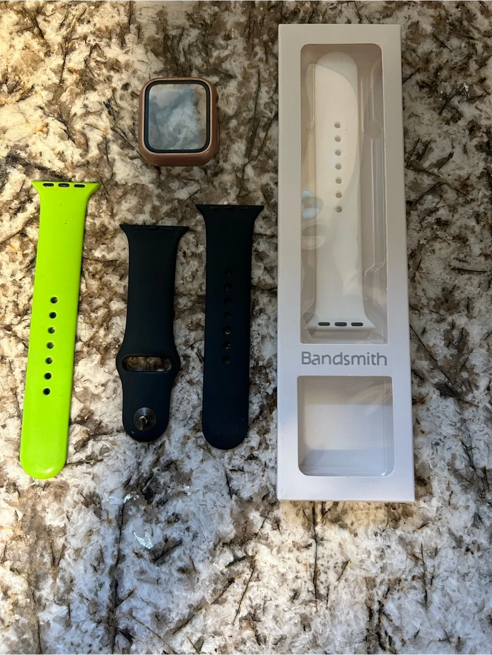 Apple Watch Rose Gold Case with White Sport Band